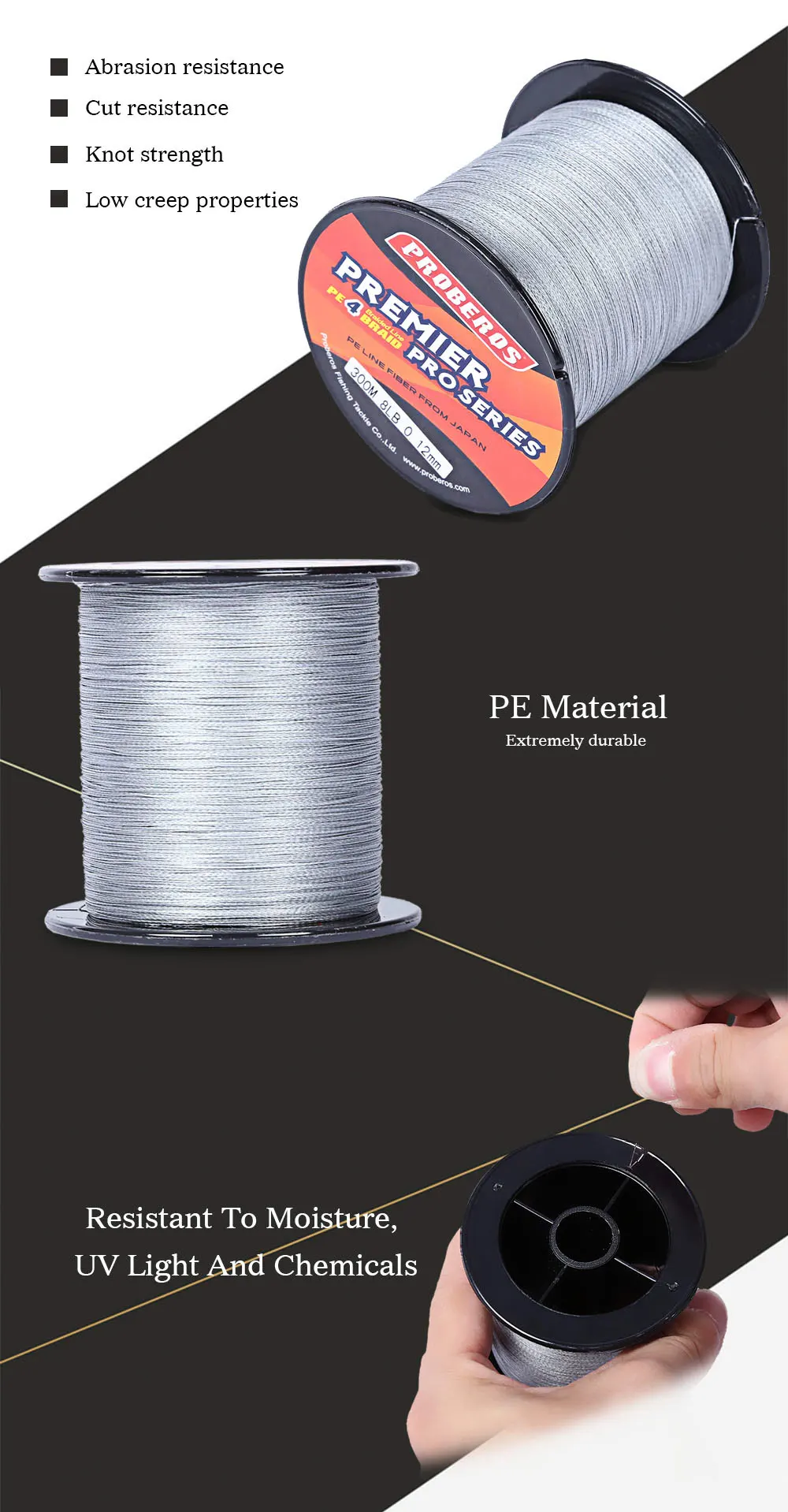 PRO BEROS 300 м PE плетеная леска 4 нити 6LBS к 80LBS Multifilament лески Аксессуары для рыбалки