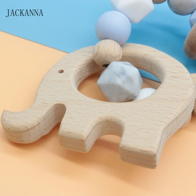 Персонализированные деревянные зажимы для соски со слоном Набор детских