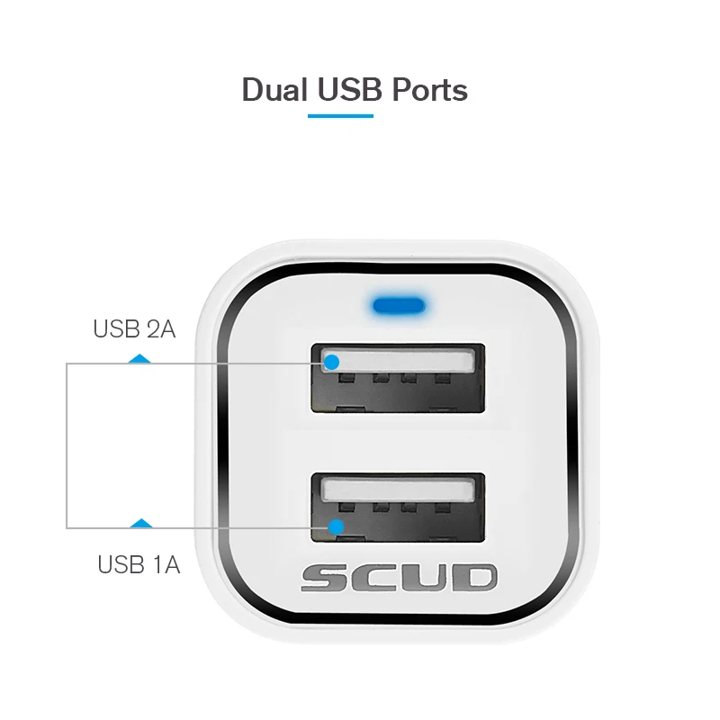 SCUD 2 порта автомобильное зарядное устройство двойной USB порт адаптер для