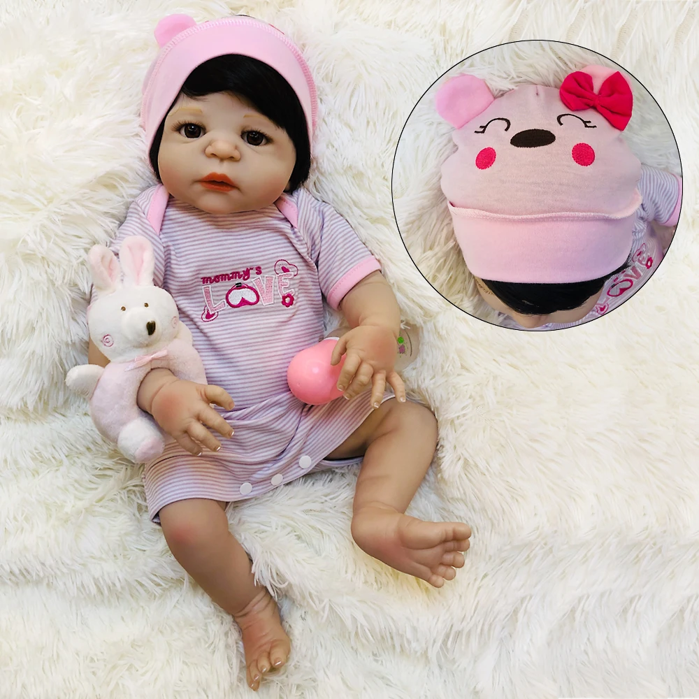 55 см Bebe Reborn Menina с 1 шт. розовая пустышка подарок модная силиконовая кукла живой