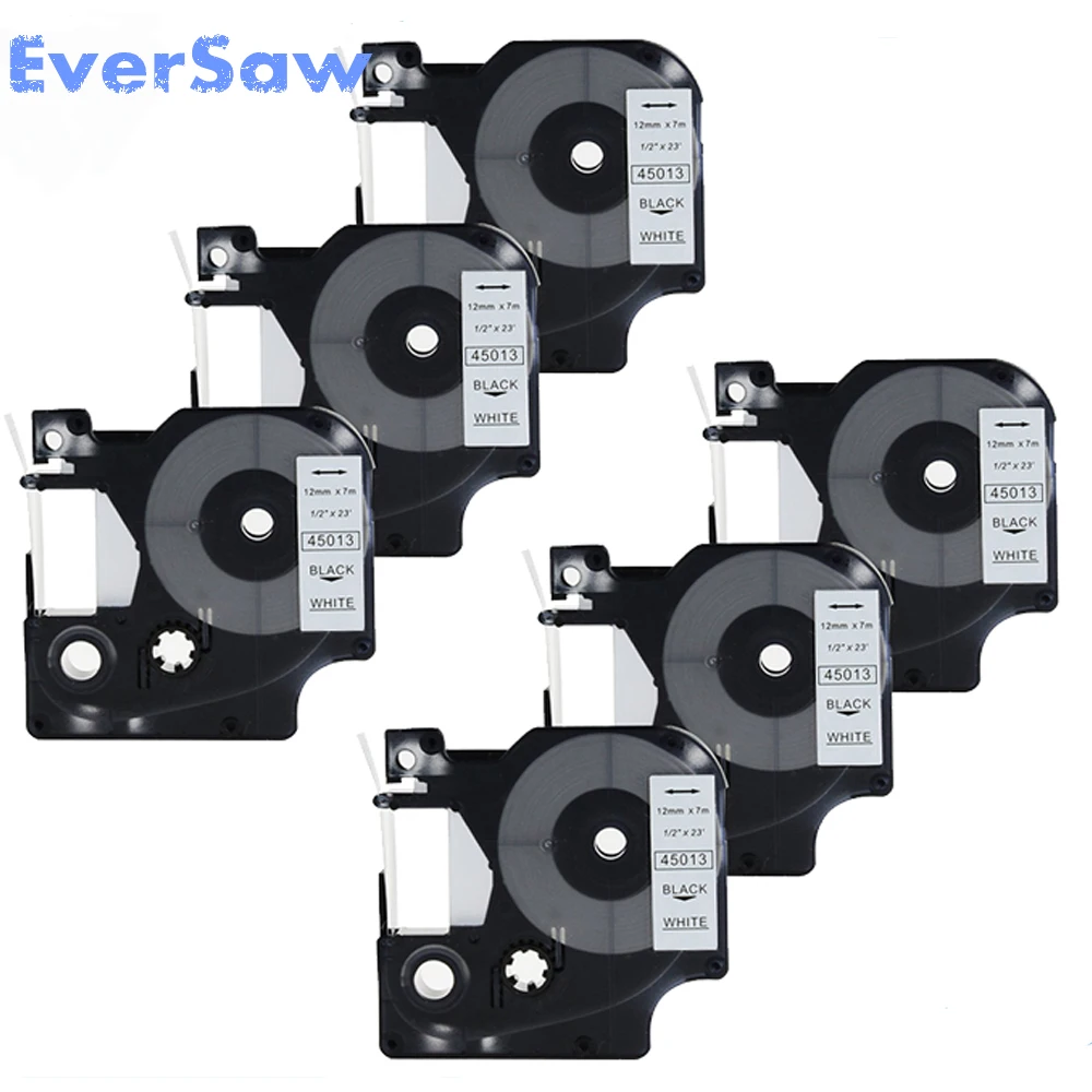 10PK совместимая наклейка с dymo tape D1 45013 черный на белом 12 мм * 7 м производитель