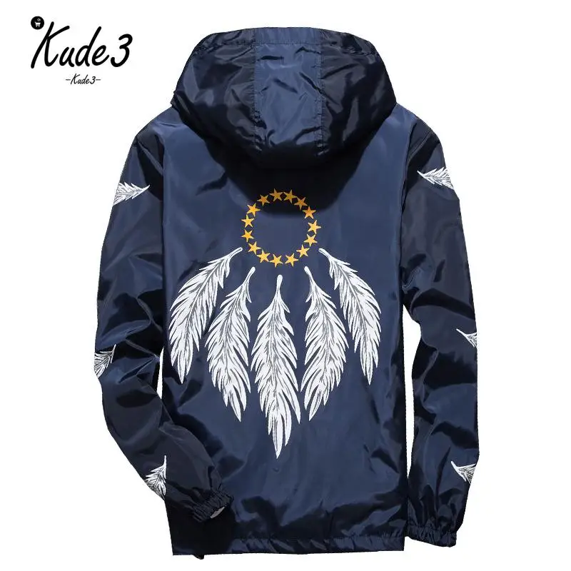 Ветровка с перьями ветровка летние тонкие легкие куртки Азиатский Размер M-7XL