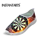 Женские лоферы на плоской подошве INSTANTARTS, модные брендовые туфли с рисунком огня и дротиков, удобная прогулочная обувь для студентов, лето