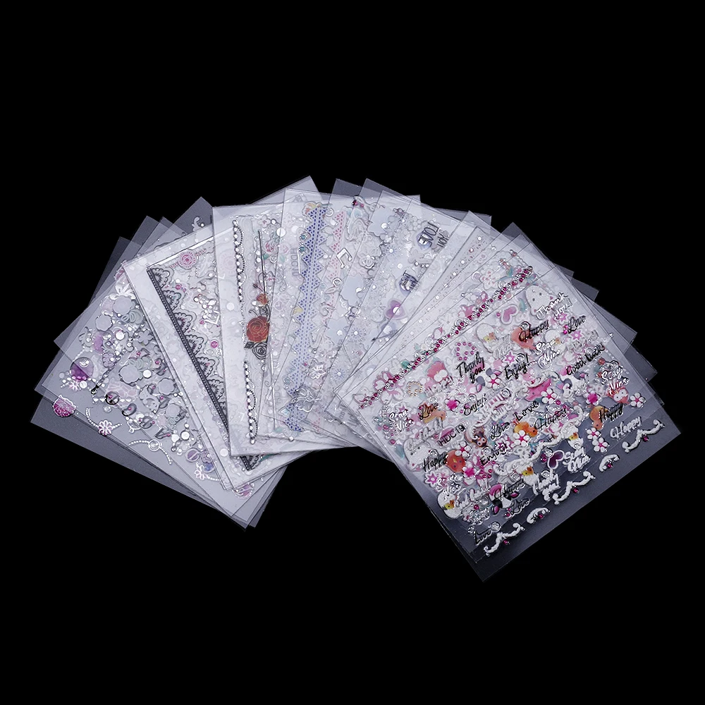 24/30pcs жидкость для Стикеры s 3D Nail Art Наклейки на клею, Стикеры Star/Ювелирные изделия/геометрический дизайн ногтей Стикеры слайдер Фольга