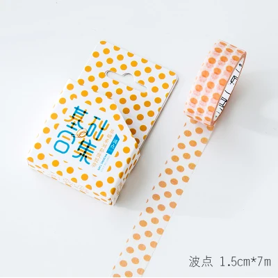 DIY 7 м милый Kawaii Dot Grid декоративный клей васи лента для украшения дома Скрапбукинг дневник - Цвет: Wave point