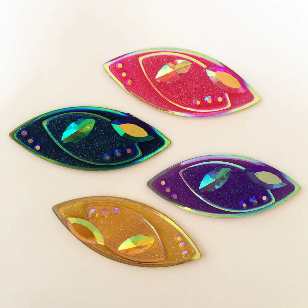Новые DIY 4 шт 20*48 мм AB смолы конский глаз Flatback 3D горный хрусталь Свадебные Кнопки