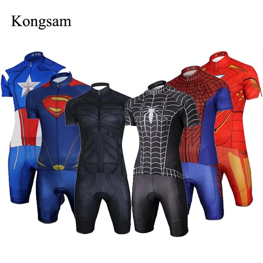 Мужские короткие топы Super Hero летняя одежда для велоспорта быстросохнущая