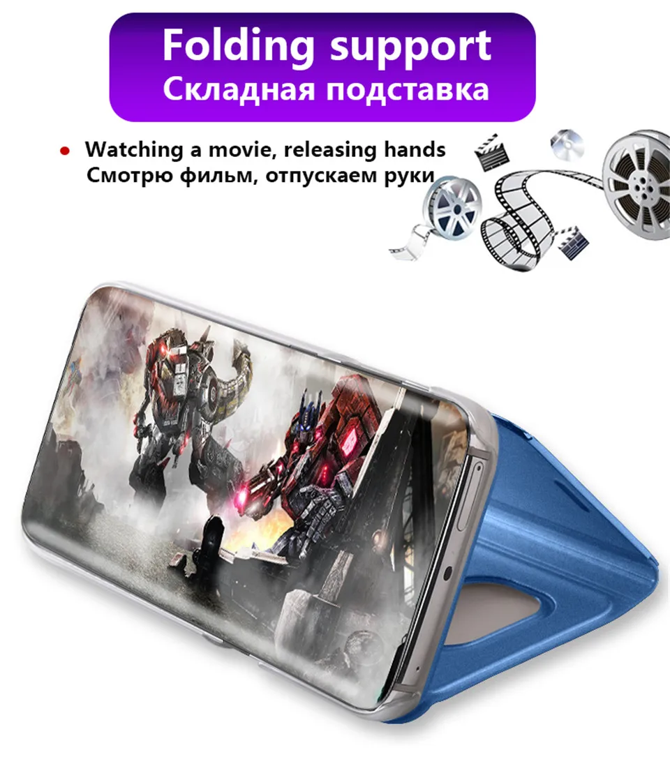 Зеркальный флип-чехол для huawei P20 mate 20 Lite P Smart Прозрачный чехол для huawei mate 10 20X P30 Pro P10 Honor 10 9 Lite чехол