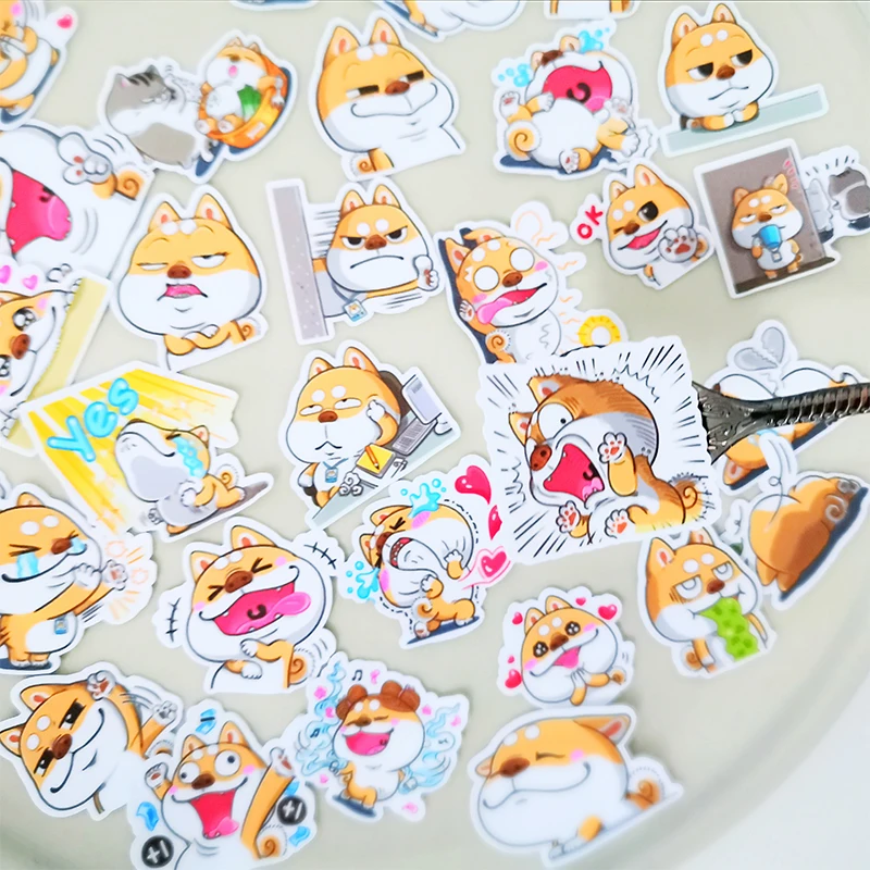 

20/40pcs Pretty Cute Puppy Cartoon Diary Clip Art Sticker Skateboard Doodle Notebook Sticker