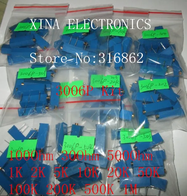 

Бесплатная доставка 11valuesx10шт = 110 шт 3006P Высокая точность 3006 набор переменных многовинговых
