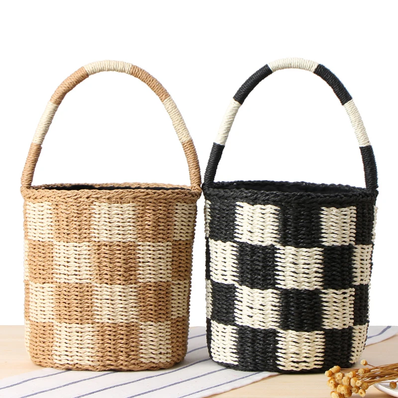 Бумажный пакет почтовый цилиндр ручная доставка соломенная плетеная упаковка