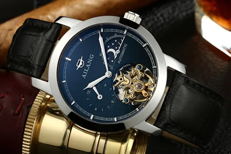 Высокое качество AILANG Tourbillon Мужские часы лучший бренд люкс Сапфир водонепроницаемые автоматические механические часы, мужские часы