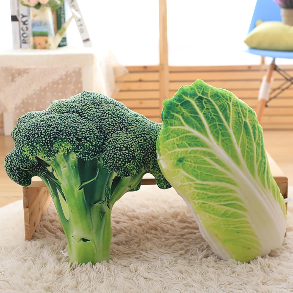 1 шт. 3D плюшевая игрушка овощ Реалистичная брокколи Подушка Мягкая Novetly подушки