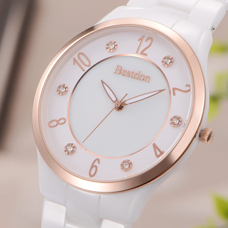 Bestdon элегантный белый Любителя кварцевые часы мужчины и женщины пара