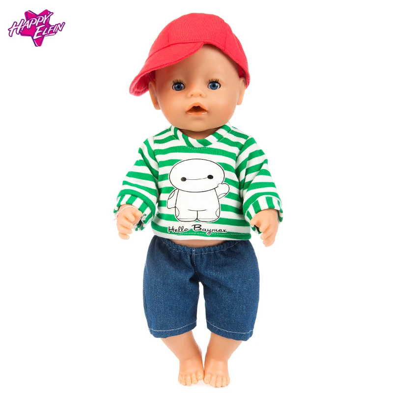 Baby New Born Doll Clothes Fit 43cm Cute Sport Top+Pants Suit Children Birthday Gifts | Игрушки и хобби