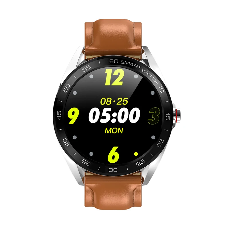brown leather UHOOFIT K7 мужские спортивные 1,3 дюймов IP68 Водонепроницаемые Смарт-часы пульсометр кровяное давление монитор сна фитнес-трекер умные часы - Цвет: brown leather
