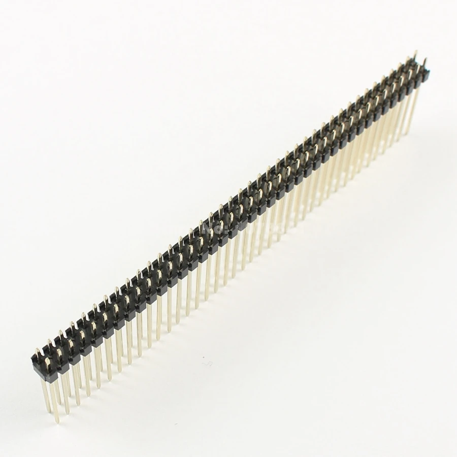 Позолоченный штекер с двумя штекерами длиной 2 мм и шагом 0 10 шт. 2x40 длина 19 мм|strip| |