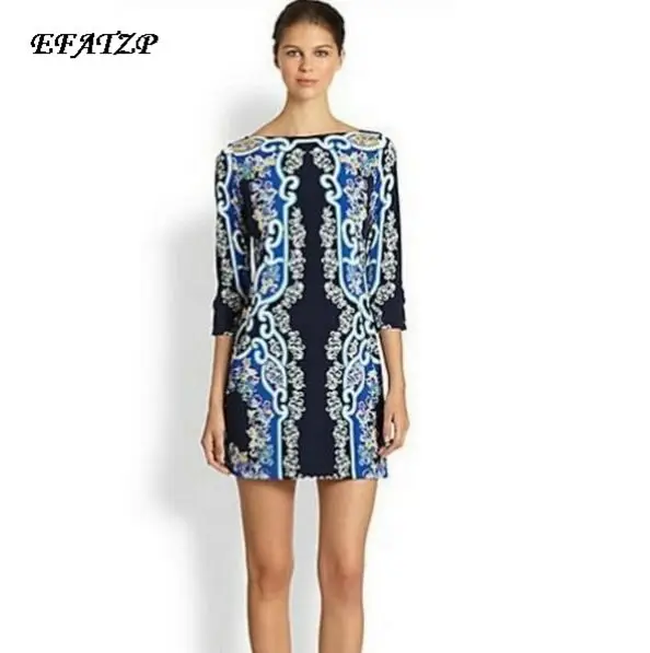 [EFATZP] новая коллекция весны Италия женская модель V-образный вырез Синий