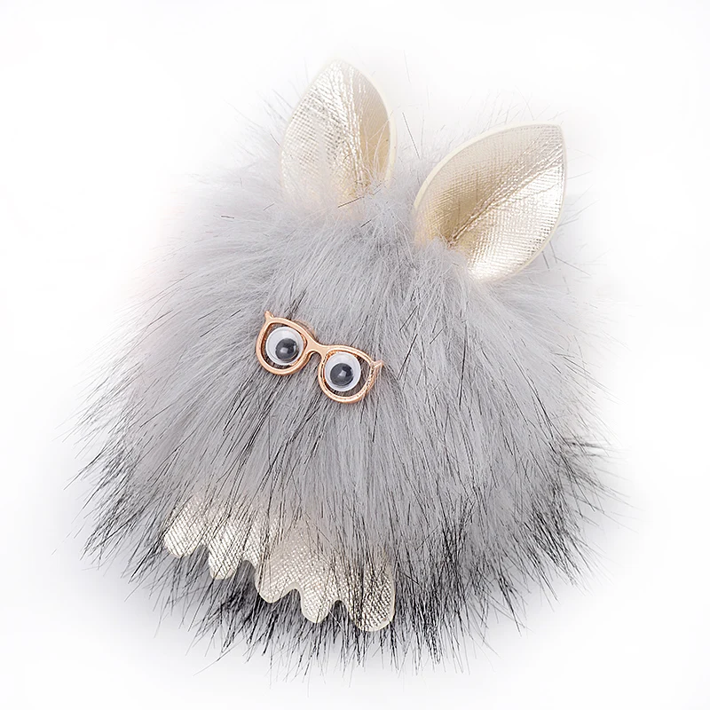 

Beadsland Cute Animal Owl Fur Ball Keychain Rabbit Fur Key Buckle Handbag Car Key Decoration Fashionable Women Gift Hot Selling