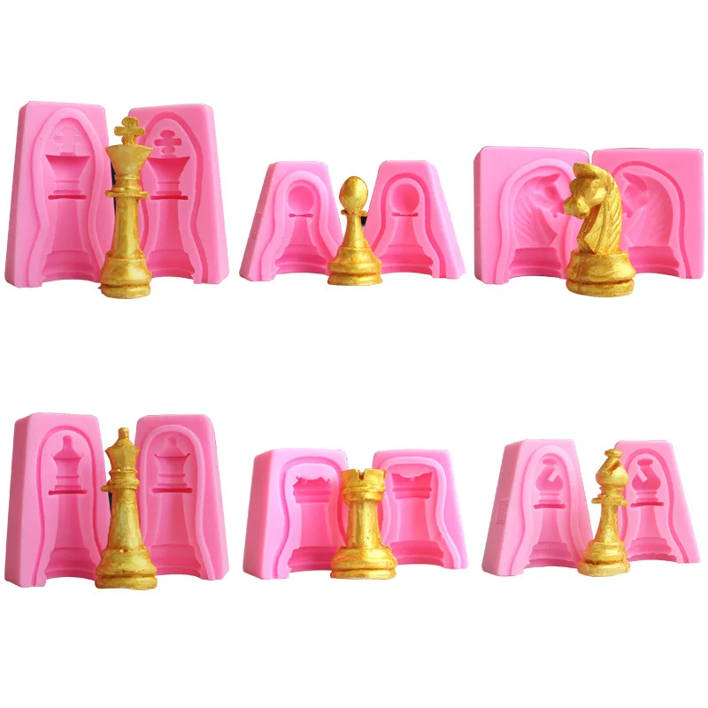 

International Chess Fondant Silicone Mold Candy Chocolate Biscuits Molds Ice Cube Candle Soap Mould Baking Cake Decoration Tools