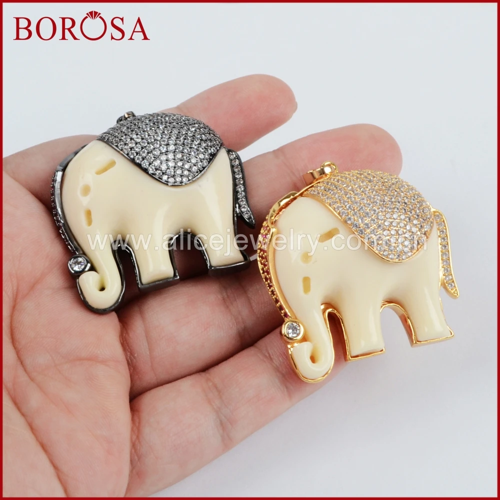 BOROSA Слон смолы Друза подвеска кулон cz проложенный кристаллами Подвески