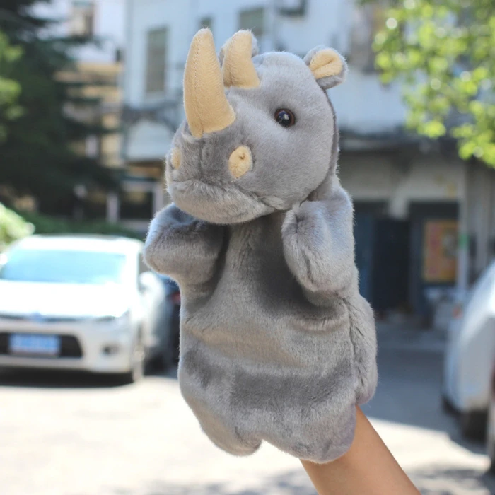 

Large hand puppet toy rhinoceros doll plush kids toys puppets birthday gift