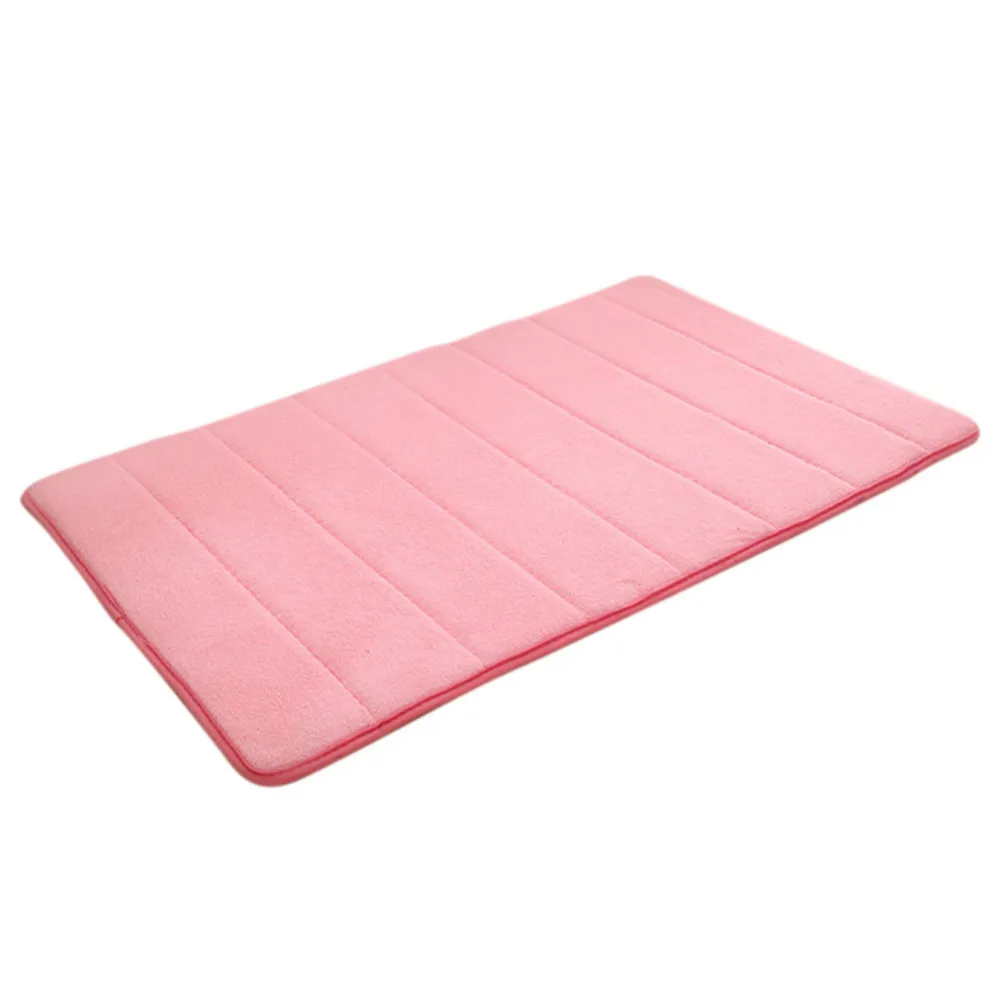 Pink Водопоглощающий коврик для ванной комнаты из кораллового флиса с эффектом памяти, коврик для ванной 60x40 см, коврик для кухонной двери, ковер для туалета, нескользящий - Цвет: Pink