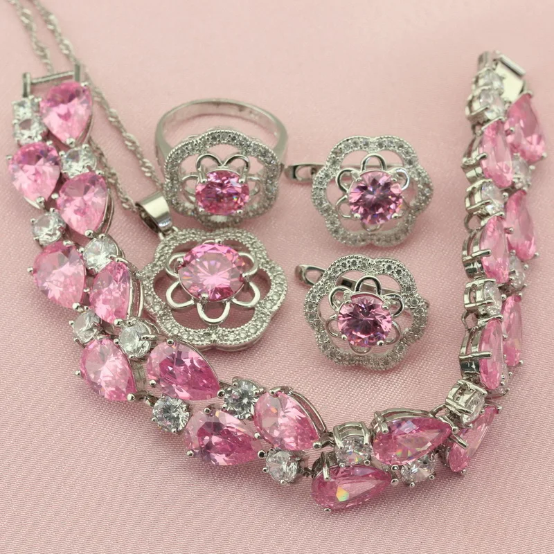 Женский ювелирный комплект из серег браслета кольца и подвески | Украшения