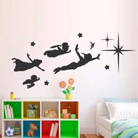 classic cartoon peter pan wall stickers vinyl wall decals baby wall stickers for kids rooms size 57x130cm