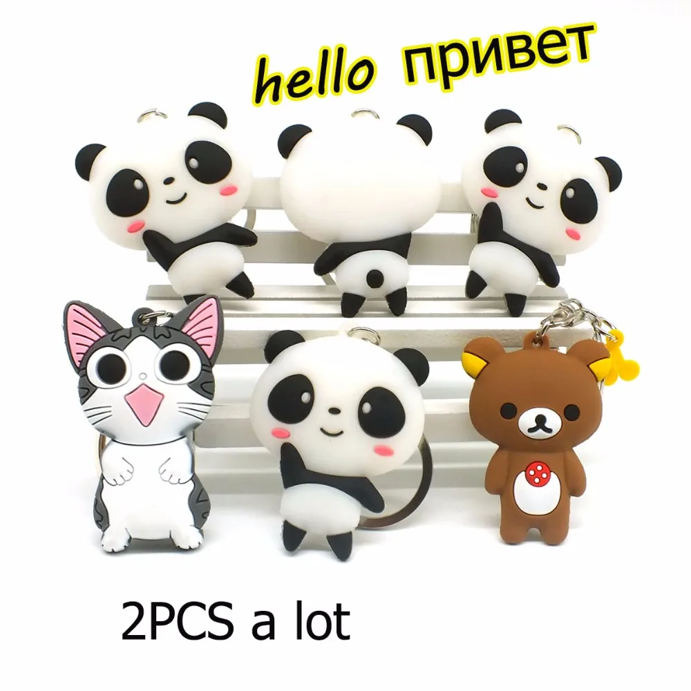2 шт. в партии милые брелки с рисунком панды сыра кошки сумка подвеска
