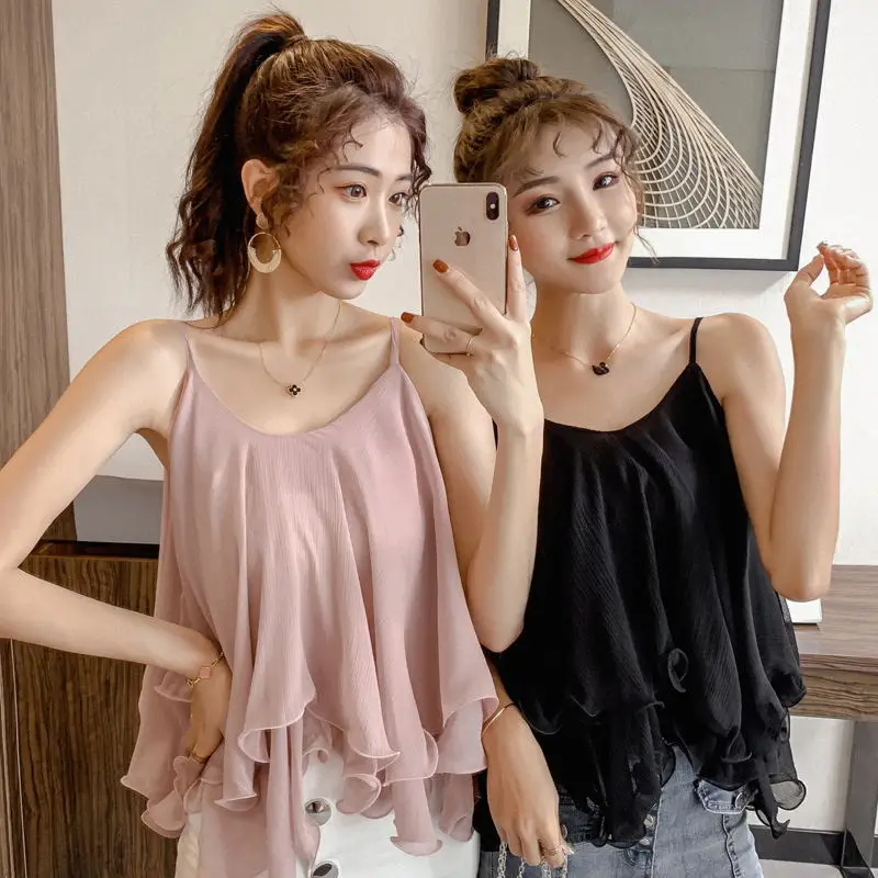 Женская шифоновая блузка в богемном стиле однотонная белая и черная Свободная