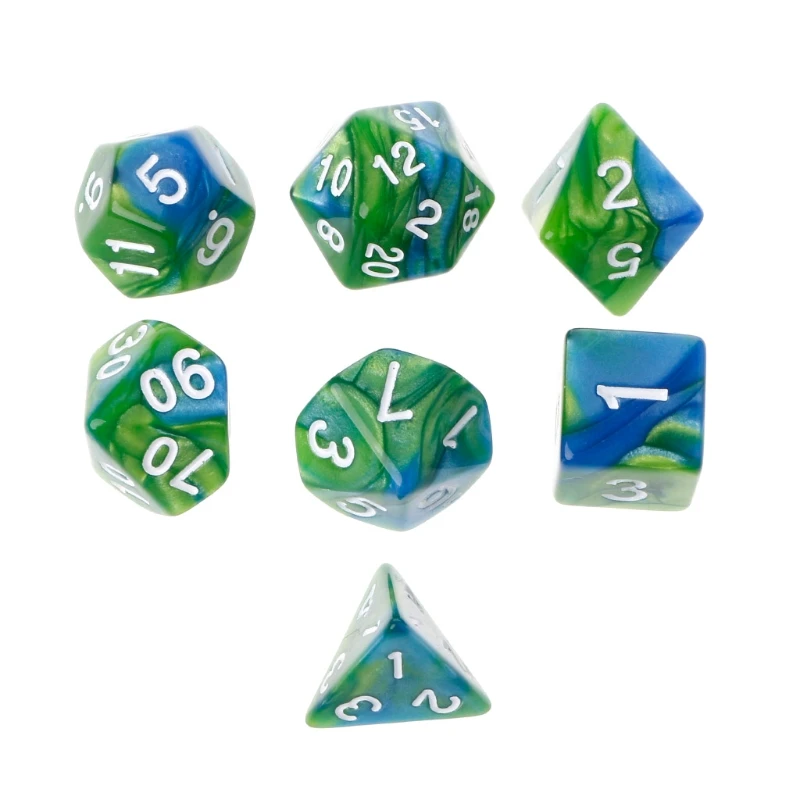 7 шт./компл. акриловые полигедрические кости для TRPG настольной игры|polyhedral dice|acrylic