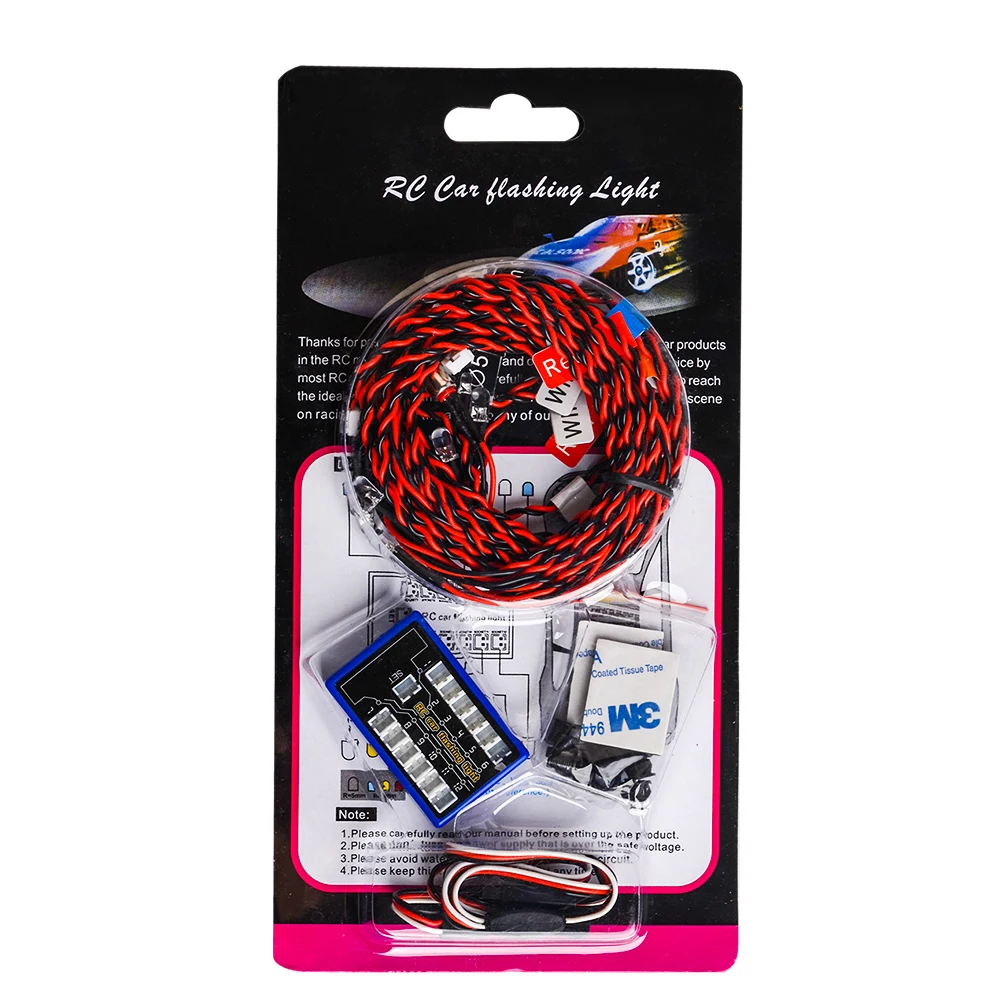 

12 Leds Car LED lamps light Strobe lights kit for 1/10 1/8 HSP TAMIYA CC01 D90 SCX10 RC Car model