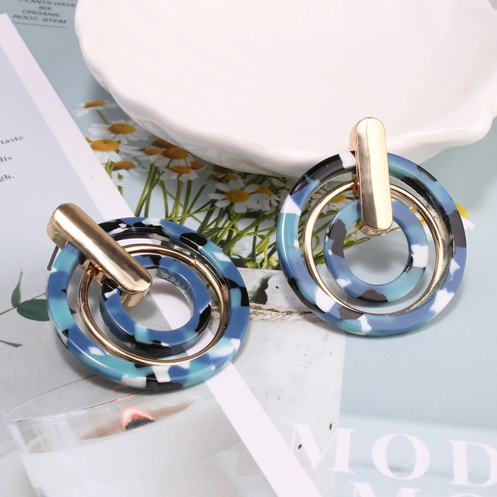 Женские акриловые серьги с круглым леопардовым принтом серьги-подвески из