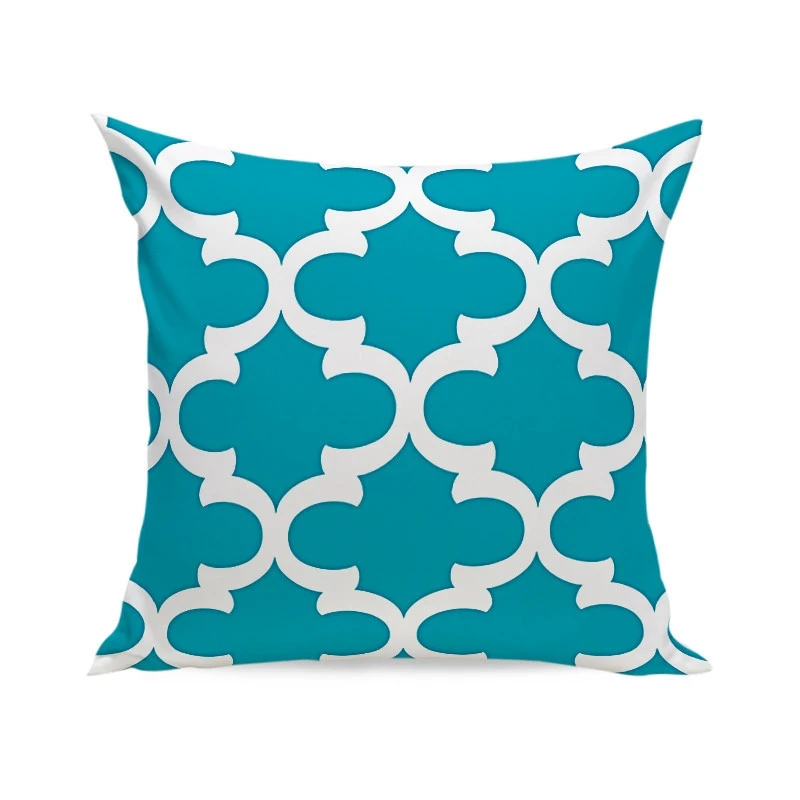 BAOLIFU Peacock Blue Decorative Cushion Cover 45*45cm Home Decor Velvet Pillow For Sofa Geometric Pillows Case | Дом и сад