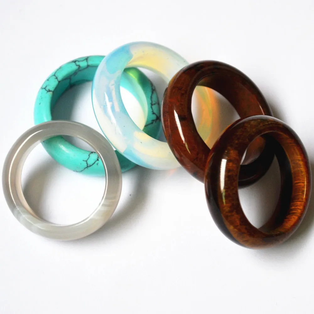 Обручальные кольца с натуральным камнем оникс опал тигровый глаз 10 шт. 8 мм 18 |