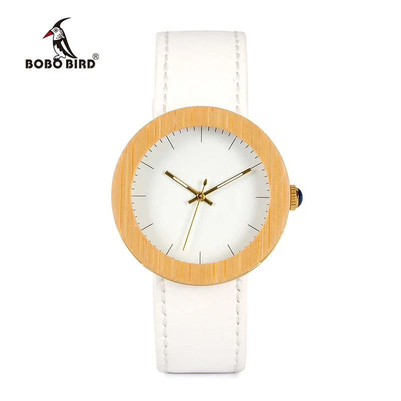 

Женские классические часы BOBO BIRD, модные часы с белым циферблатом и золотым циферблатом, чехол-накладка из нержавеющей стали, чехол