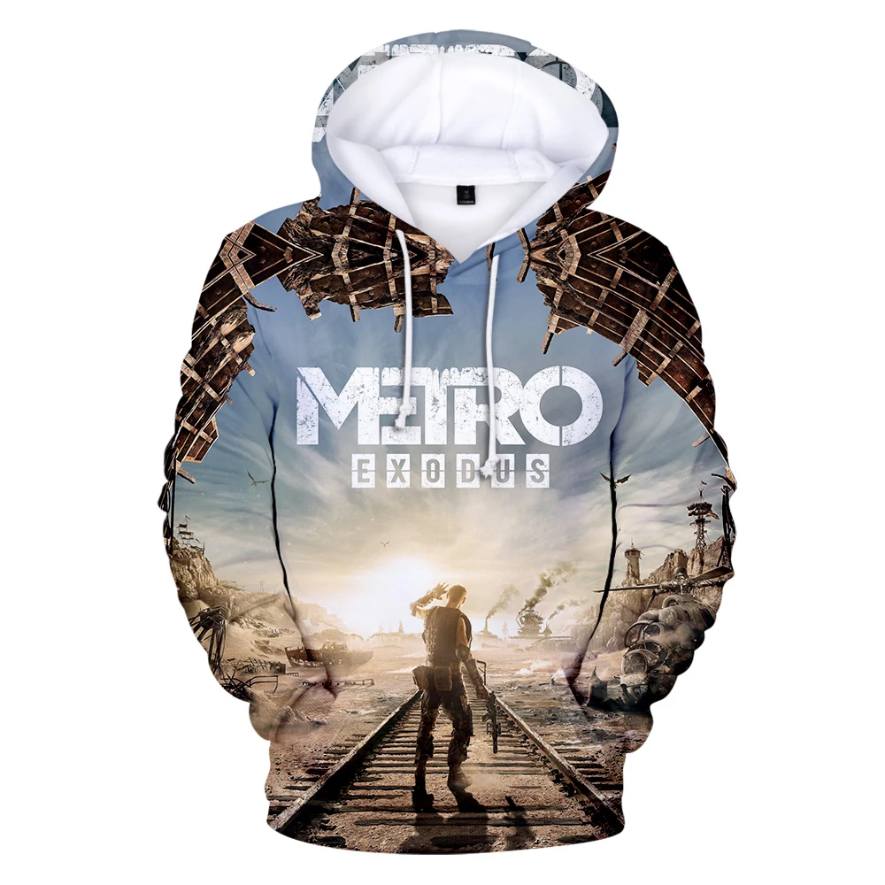 hip hop 3D metro exodus hoodies print Casual Pullovers Fashion Clothes with cap Men/women Autumn cotton jacket Sweatshirt | Мужская