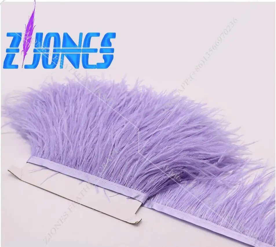 light purple Горячая распродажа 10 метров 8-10 см различные цвета Страусиные перья Лента отделка перо боа полоса для праздничной одежды аксессуары ремесло - Цвет: light purple