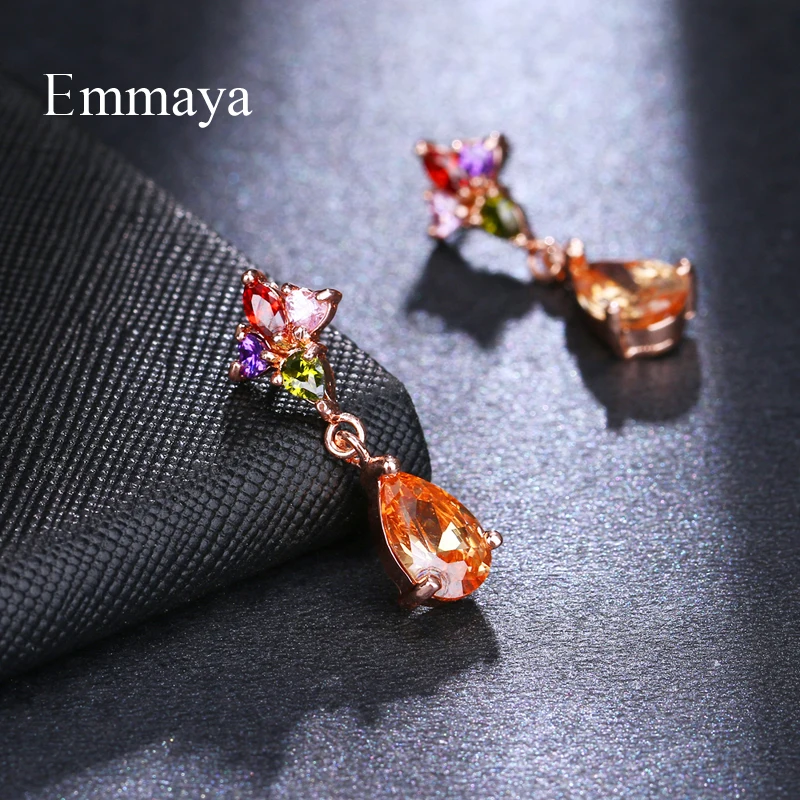 Женские серьги EMMAYA цветной с кубическим цирконом для свадебной вечеринки |