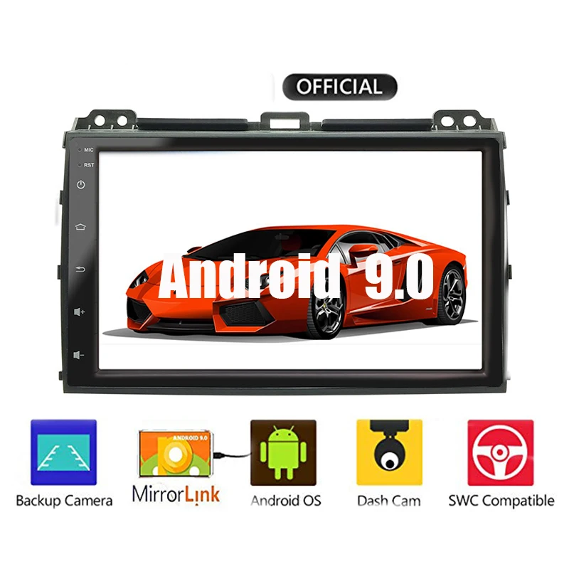 Android 9 0 2 din Автомобильный Радио Мультимедиа dvd для Toyota Prado 120 Land Cruiser 2004 2009 навигация