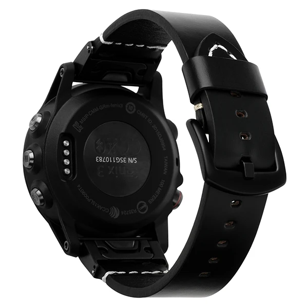 Ремешок для часов из натуральной кожи для Garmin Fenix 3/3HR/5X/5X Plus/D2 Charlie/Quatix 3/Tactix Bravo Quick Easy Fit ремешок для часов - Цвет ремешка: Black