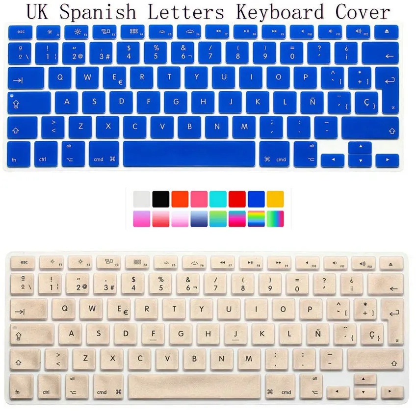 ЕС испанский чехол для клавиатуры 5 шт. Macbook Air Pro Retina 13 15 Защитная пленка ноутбука