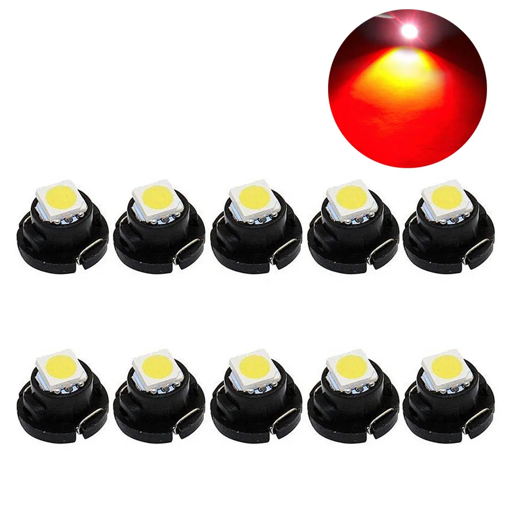 Красный 10 шт. T4.2 Led SMD подсветка приборной панели автомобиля панель Спидометр тире Светильник лампы - Испускаемый цвет: Красный