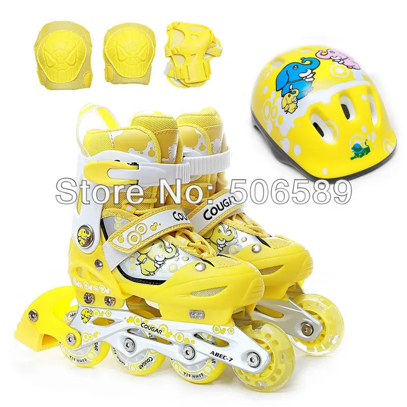 Роликовые коньки детские мигающие колеса для катания на коньках летающие MS 737