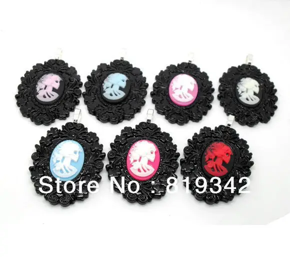 Бесплатная доставка 6 шт./партия кулоны в оправе камея с изображением скелета
