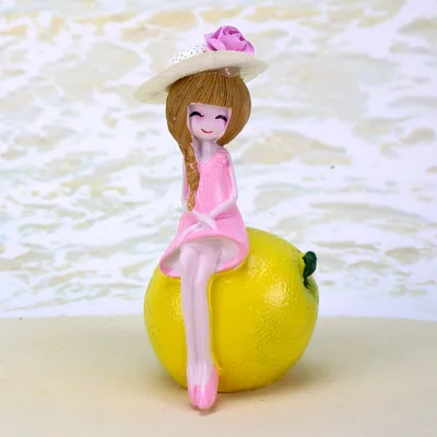 lemon Полимерные фигурки Модель статуя миниатюрная принцесса девушка украшение ручной работы Главная Декоративная девушка орнамент для кроватей изысканный подарок - Цвет: lemon