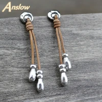 anslow brand new arrivals water drop vintage style fashion jewelry leather earrings for woman girls christmas gift low0096e