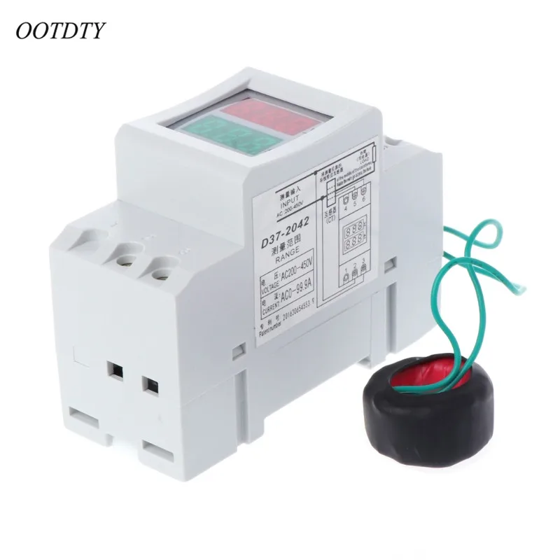 OOTDTY 2P 36 мм Din рейку двойной светодиодный измеритель напряжения Вольтметр