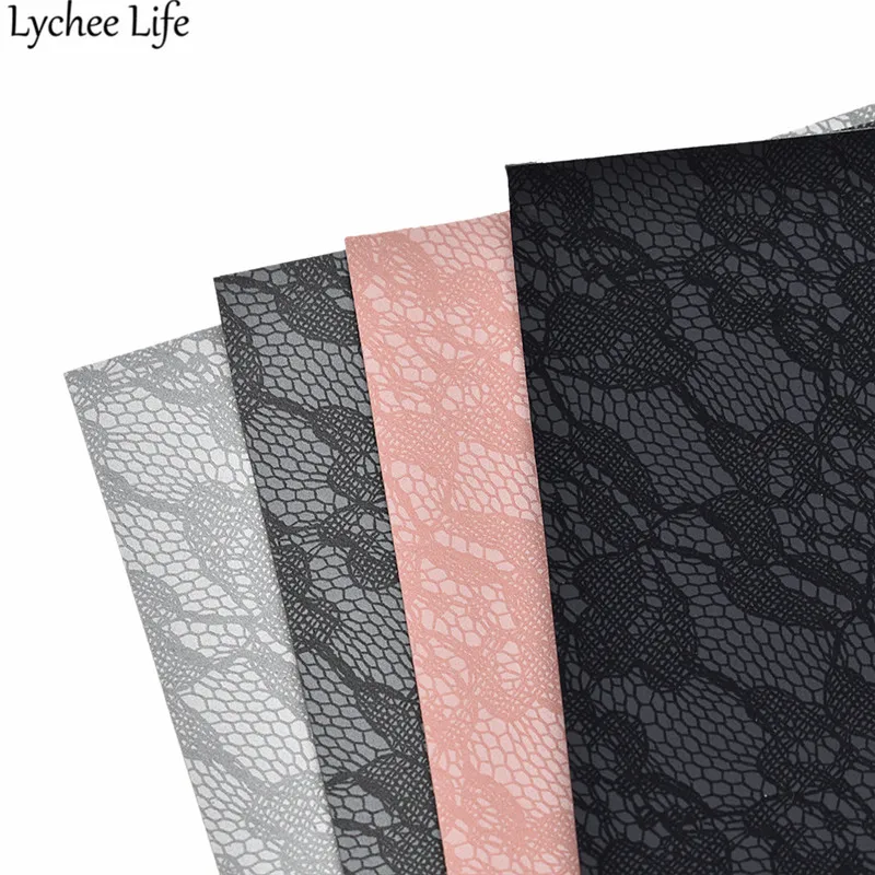 Lychee Life 29x21 см кружево из искусственной кожи Ткань красочная Синтетическая кожа ручной работы Домашняя одежда текстильные принадлежности для шитья товары